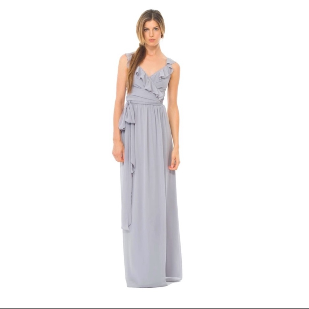 NWT $285 Ceremony by Joanna August “Lacey Wrap Dress”in color silver bells Sz XS
